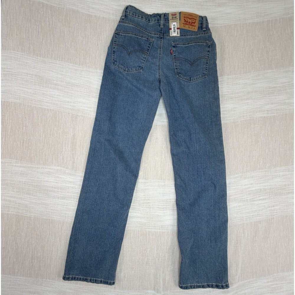 New Levis 514 Straight Regular Fit Jeans Boys Sz 16 28x30 Adjust Waist Denim NWT - Picture 3 of 8